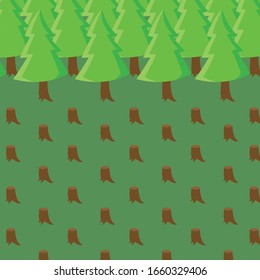 Deforestación, destrucción de recursos naturales, destrucción del medio ambiente, vectores, ilustración