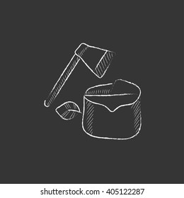 Deforestation. Drawn in chalk icon.