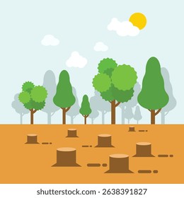 Deforestation earth design concept illustration stock illustration.