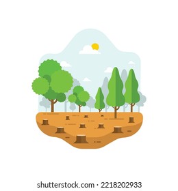 Deforestation earth design concept vector illustration