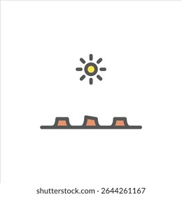 Deforestation filled outline icon. forest loss color line illustration.