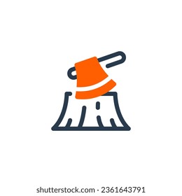 Deforestation or forest loss vector icon illustration