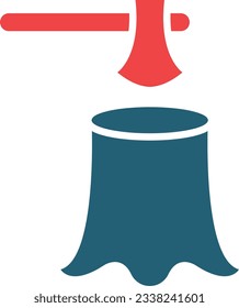Deforestation Glyph Two Color Icon For Personal And Commercial Use.
