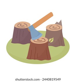 Deforestation icon clipart avatar isolated vector illustration
