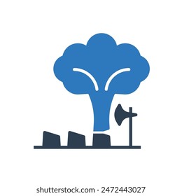 Deforestation Icon - Cut Tree Icon
