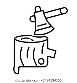 Deforestation Icon for Environmental Awareness, Conservation Efforts, and Climate Change Illustrations