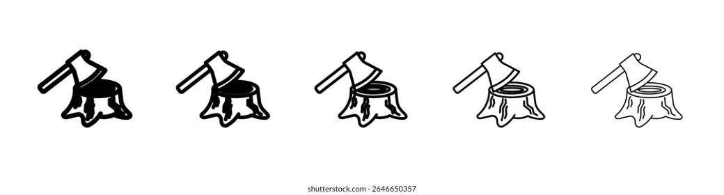 Abholzungssymbol flache einfache Umrisslogo