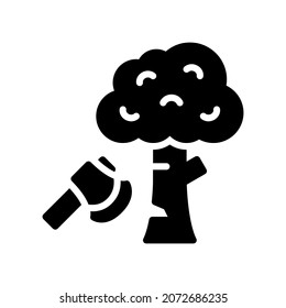Deforestation Icon, Glyph style icon vector illustration, Suitable for website, mobile app, print, presentation, infographic and any other project.