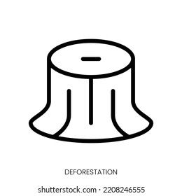 deforestation icon. Line Art Style Design Isolated On White Background