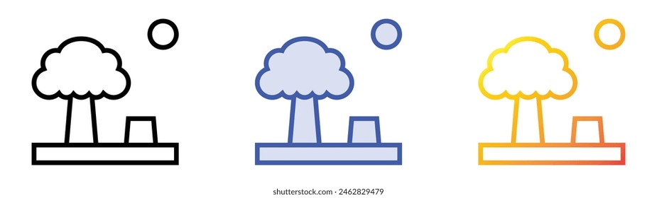 deforestation icon. Linear, Blue Fill and Gradient Style Design Isolated On White Background