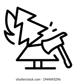 Deforestation icon. Outline deforestation vector icon for web design isolated on white background