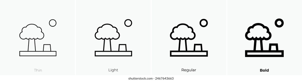 deforestation icon. Thin, Light Regular And Bold style design isolated on white background