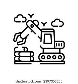 Deforestation icon in vector. Illustration