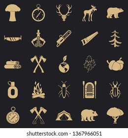 Deforestation icons set. Simple set of 25 deforestation vector icons for web for any design