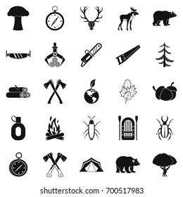 Deforestation icons set. Simple set of 25 deforestation vector icons for web isolated on white background