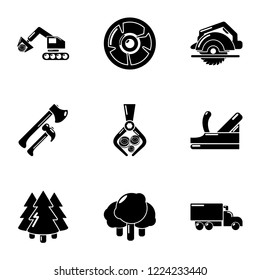 Deforestation icons set. Simple set of 9 deforestation vector icons for web isolated on white background