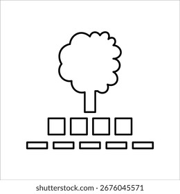 deforestation icons. simple line vector