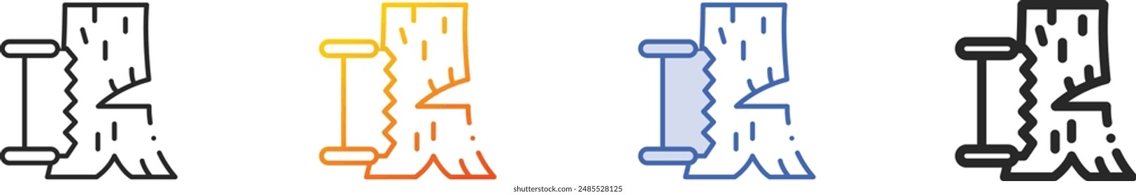 deforestation icon.Thin Linear, Gradient, Blue Stroke and bold Style Design Isolated On White Background