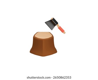 deforestation illegal logging icon 3d illustration render