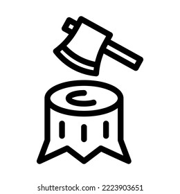 deforestation line icon illustration vector graphic