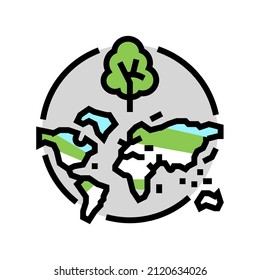 deforestation map color icon vector. deforestation map sign. isolated symbol illustration