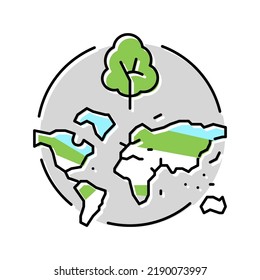 deforestation map color icon vector. deforestation map sign. isolated symbol illustration