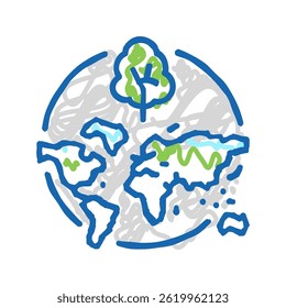deforestation map doodle icon sketch vector. deforestation map sign. isolated symbol illustration