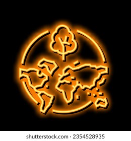 deforestation map neon light sign vector. deforestation map illustration