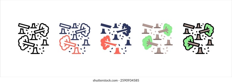 Deforestation Multi Style Icon Set