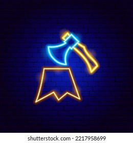 Deforestation Neon Sign. Vector Illustration of Nature Safe Symbol.