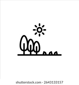 Deforestation outline icon. Cutting Tree black line illustration.