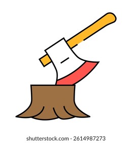 deforestation problem line icon vector. deforestation problem sign. isolated symbol illustration