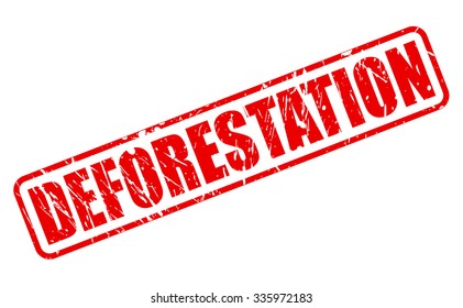 DEFORESTATION red stamp text on white