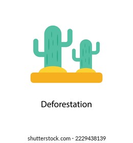 Deforestation vector Flat  Icons. Simple stock illustration