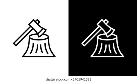 Deforestation White Icon Set Design