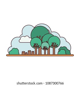 deforested forest scene icon