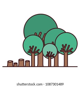 deforested forest scene icon