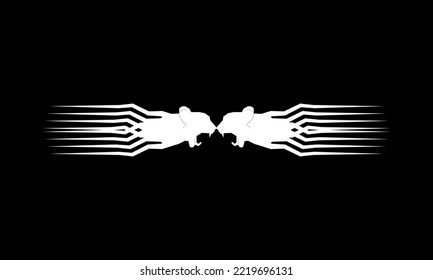 Deformation of the Big Cat Family; Tiger, Puma, Leopard, Cheetah and Panther for Logo, Art Illustration or Graphic Design Element. Vector Illustration