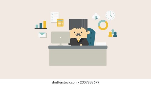 deformation business people illustration efficiency president 1:1.191 vector material eye-catching