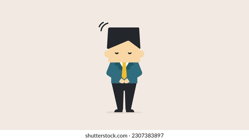 deformation business people illustration man bowing 1:1.191 vector material