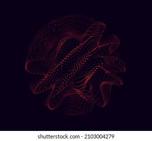 Deformed 3D Sphere Particles. Design Element for Cyber or Science Presentations. Biological Virus. Abstract Blood Cells Vector Illustration. 