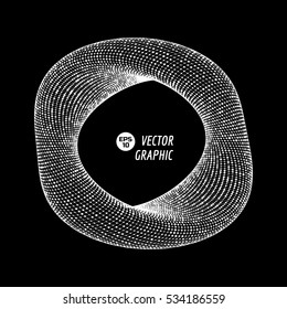 Deformed 3d torus. Design element for science, technology illustration. Vector graphics.