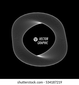 Deformed 3d torus. Design element for science, technology illustration. Vector graphics.