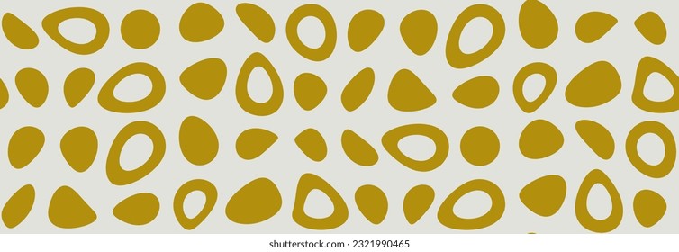 Deformed circles of different sizes. Vector seamless pattern. Minimalism.