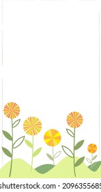 Deformed, colorful, pretty flower garden background,9:16 ratio size