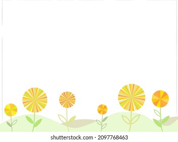 Deformed, colorful, pretty flower garden background,4:3 ratio size