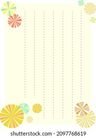 Deformed, colorful, pretty flower letterhead frames,3:4 ratio size