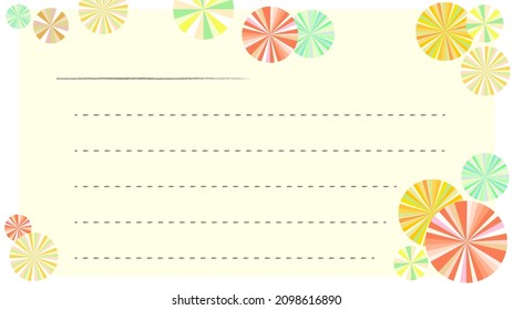 Deformed, colorful, pretty flower letterhead frames,16:9 ratio size