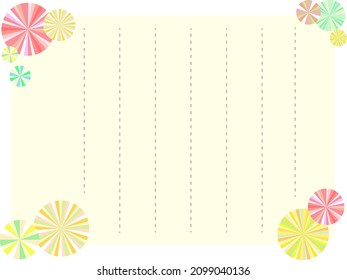 Deformed, colorful, pretty flower letterhead frames,4:3 ratio size