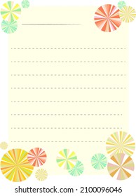 Deformed, colorful, pretty flower letterhead frames,3:4 ratio size